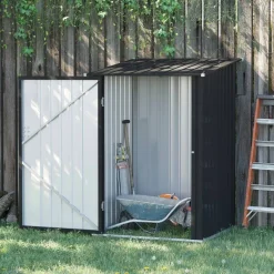 Outsunny Gerätehaus mit Pultdach dunkelgrau B/H/L: ca. 103x160x100 cm
