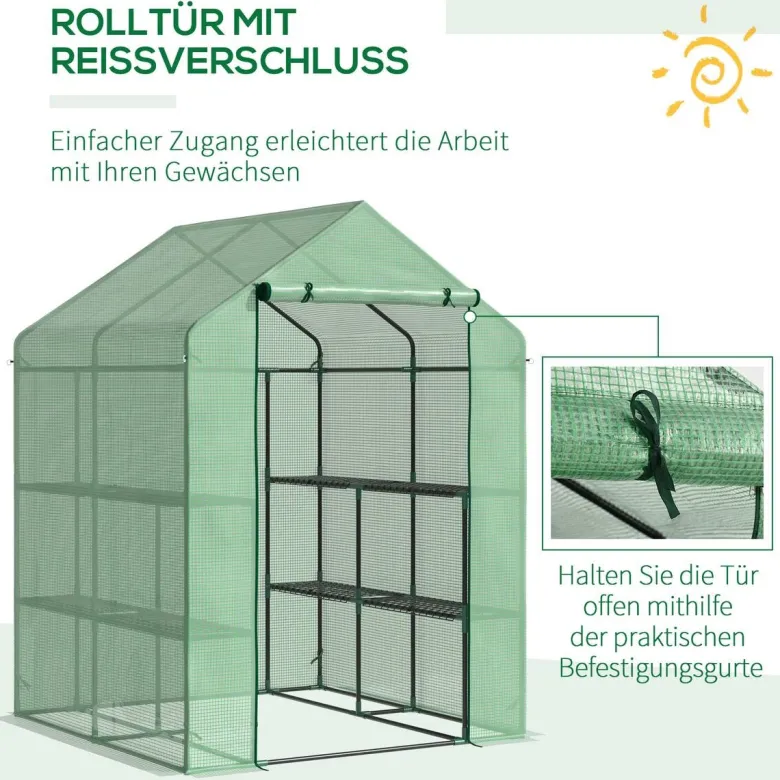 Outsunny Gewächshaus B/H/L: ca. 138x190x143 cm