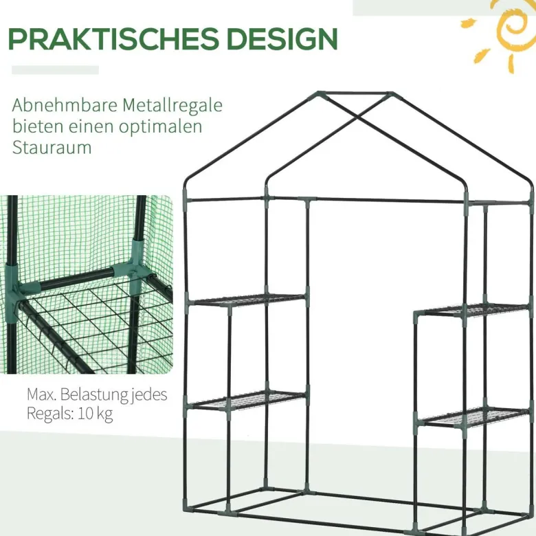 Outsunny Gewächshaus B/H/L: ca. 72x191x141 cm