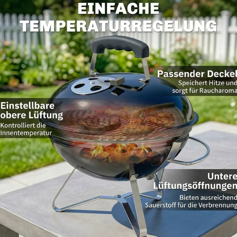 Outsunny Grill Edelstahl B/H/L: ca. 41x44x41 cm
