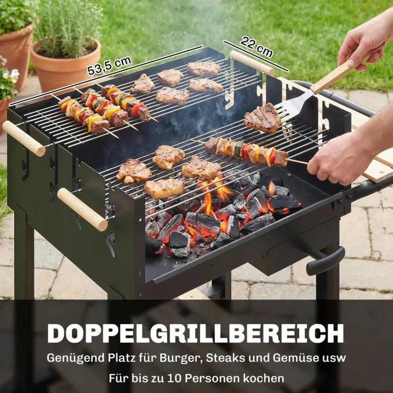 Outsunny Grill Holz B/H/L: ca. 58x82x99,5 cm