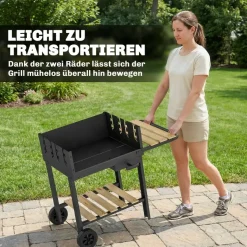 Outsunny Grill Holz B/H/L: ca. 58x82x99,5 cm