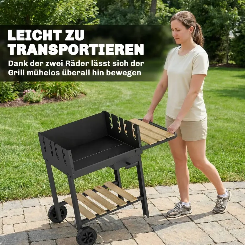 Outsunny Grill Holz B/H/L: ca. 58x82x99,5 cm