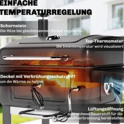 Outsunny Grill Metall B/H/L: ca. 65x115x112 cm