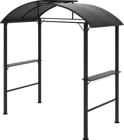 Outsunny Grillpavillon dunkelgrau Polyester B/H/L: ca. 110x235x233 cm