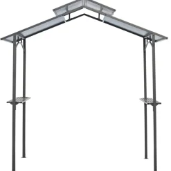 Outsunny Grillpavillon mit Flammschutzdach braun Stahl B/H/L: ca. 150x250x240 cm