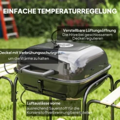 Outsunny Grill Stahl B/H/L: ca. 54x91x98 cm