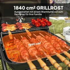 Outsunny Grill Stahl B/H/L: ca. 54x91x98 cm