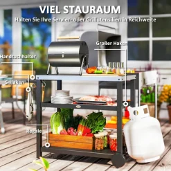 Outsunny Grillwagen Edelstahl B/H/L: ca. 50x81x102 cm