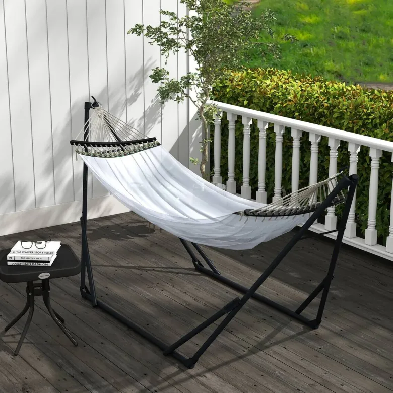Outsunny Hängemattengestell weiß Nylon B/H/L: ca. 89x263x100 cm