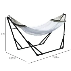 Outsunny Hängemattengestell weiß Nylon B/H/L: ca. 89x263x100 cm