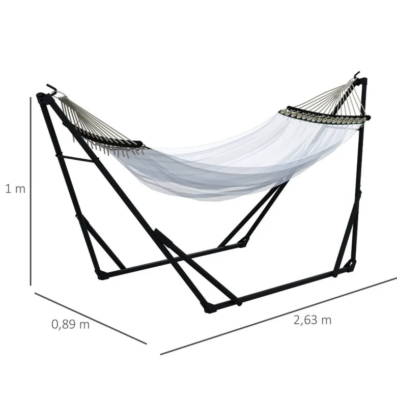 Outsunny Hängemattengestell weiß Nylon B/H/L: ca. 89x263x100 cm