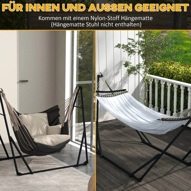 Outsunny Hängemattengestell weiß Nylon B/H/L: ca. 89x263x100 cm