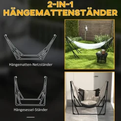 Outsunny Hängemattengestell weiß Nylon B/H/L: ca. 89x263x100 cm