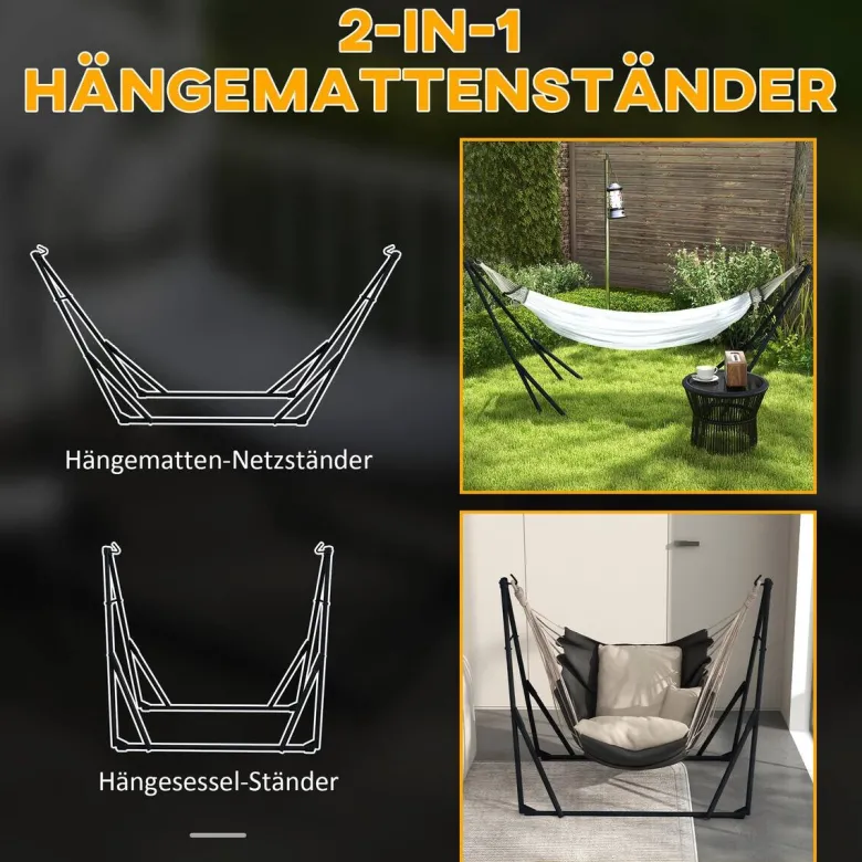 Outsunny Hängemattengestell weiß Nylon B/H/L: ca. 89x263x100 cm