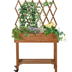 Outsunny Hochbeet braun B/H/L: ca. 29x130x79 cm