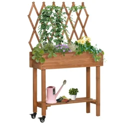 Outsunny Hochbeet braun B/H/L: ca. 29x130x79 cm