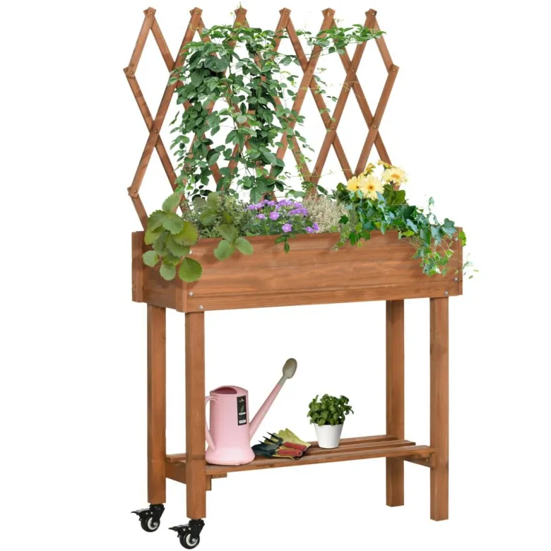 Outsunny Hochbeet braun B/H/L: ca. 29x130x79 cm