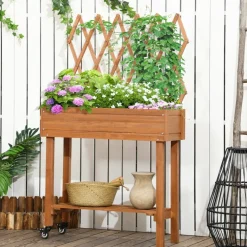 Outsunny Hochbeet braun B/H/L: ca. 29x130x79 cm