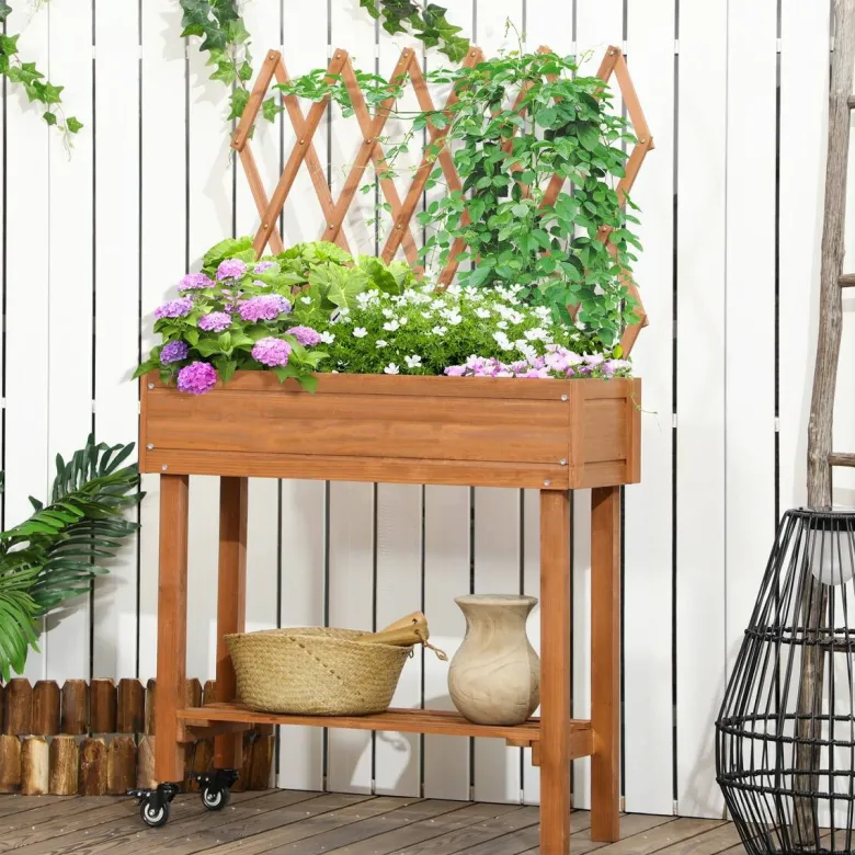 Outsunny Hochbeet braun B/H/L: ca. 29x130x79 cm