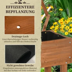 Outsunny Hochbeet braun B/H/L: ca. 29x130x79 cm