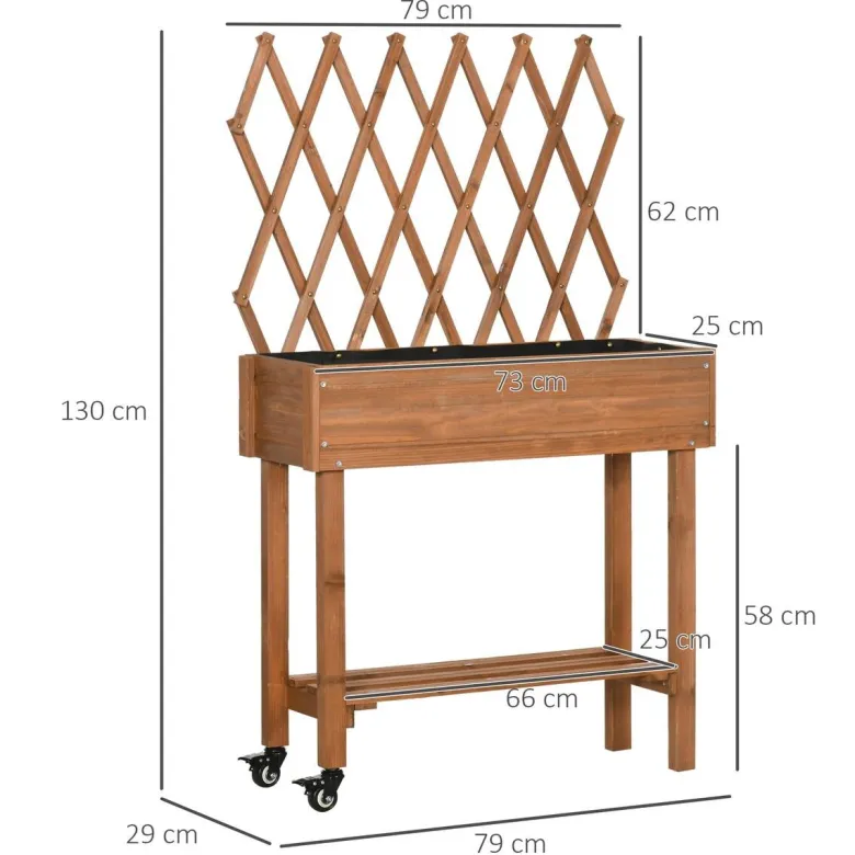Outsunny Hochbeet braun B/H/L: ca. 29x130x79 cm