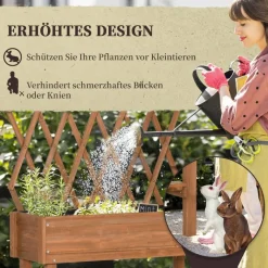 Outsunny Hochbeet braun B/H/L: ca. 29x130x79 cm