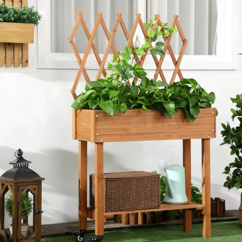 Outsunny Hochbeet braun B/H/L: ca. 29x130x79 cm
