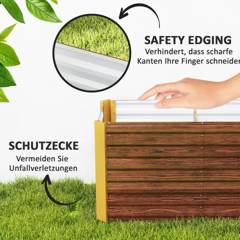 Outsunny Hochbeet 2er Set braun Stahl B/H/L: ca. 60x60x120 cm