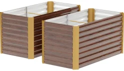 Outsunny Hochbeet 2er Set braun Stahl B/H/L: ca. 60x60x120 cm