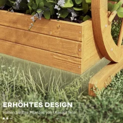 Outsunny Hochbeet natur Edelstahl B/H/L: ca. 62x61x57 cm