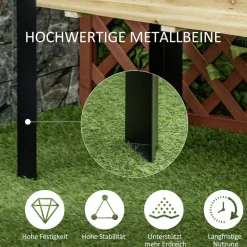 Outsunny Hochbeet schwarz Stahl B/H/L: ca. 60x74x120 cm