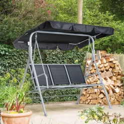 Outsunny Hollywoodschaukel schwarz Metall B/H/L: ca. 110x153x170 cm
