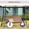 Outsunny Hollywoodschaukel braun Metall B/H/L: ca. 110x155x172 cm