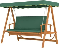 Outsunny Hollywoodschaukel dunkelgrün Polyester B/H/L: ca. 130x181x236 cm