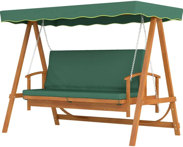 Outsunny Hollywoodschaukel dunkelgrün Polyester B/H/L: ca. 130x181x236 cm