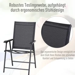 Outsunny Klappsessel grau Metall B/H/T: ca. 58x94x64 cm