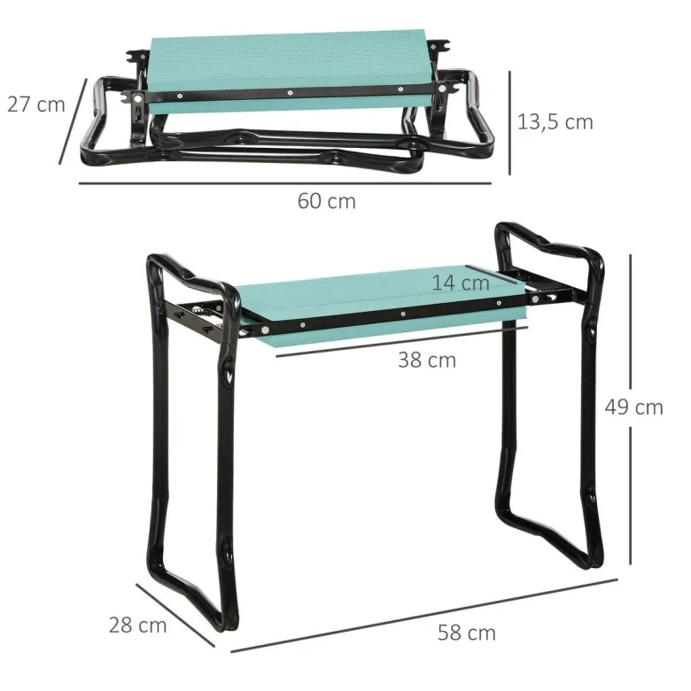 Outsunny Kniebank schwarz B/H/L: ca. 28x49x58 cm