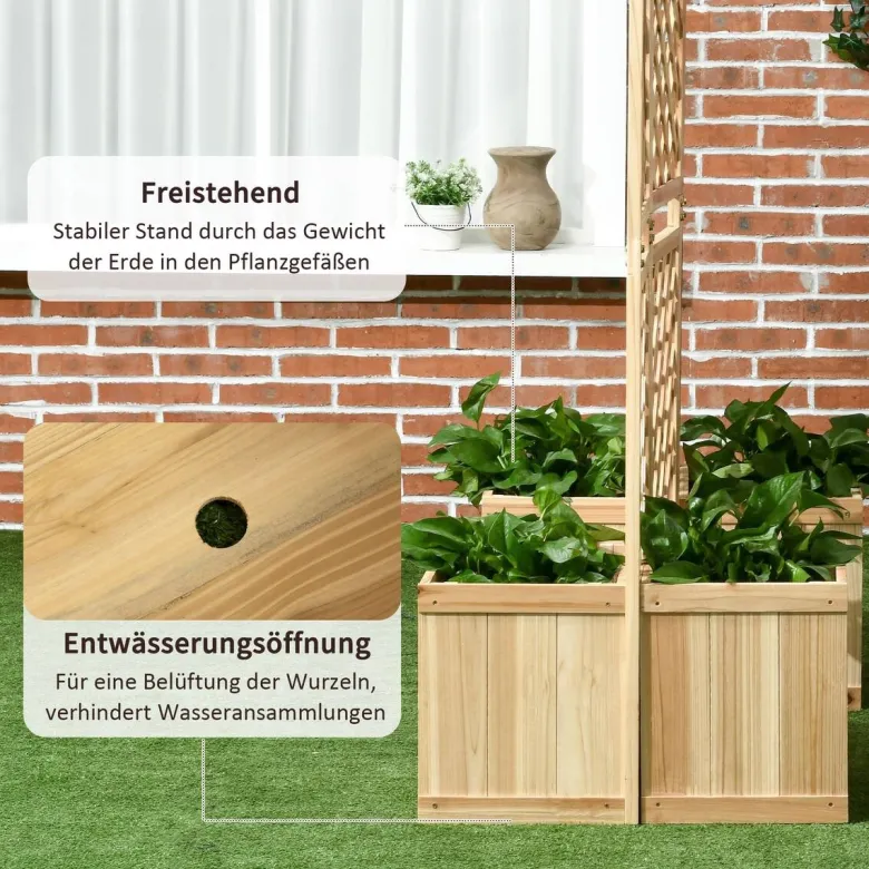 Outsunny Paravent mit Blumenkasten