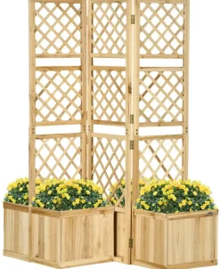 Outsunny Paravent mit Blumenkasten