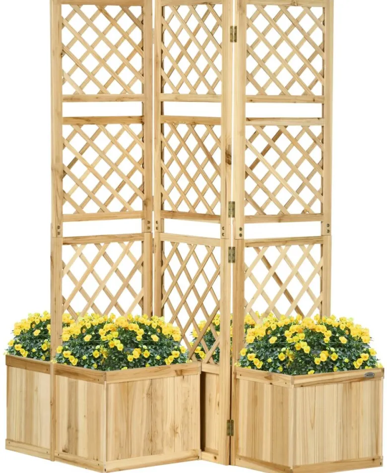 Outsunny Paravent mit Blumenkasten