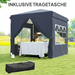 Outsunny Pavillon blau Polyester B/H/L: ca. 248x270x248 cm