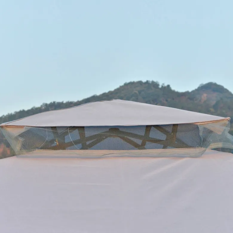 Outsunny Pavillon hellgrau Metall B/H/L: ca. 294x265x294 cm