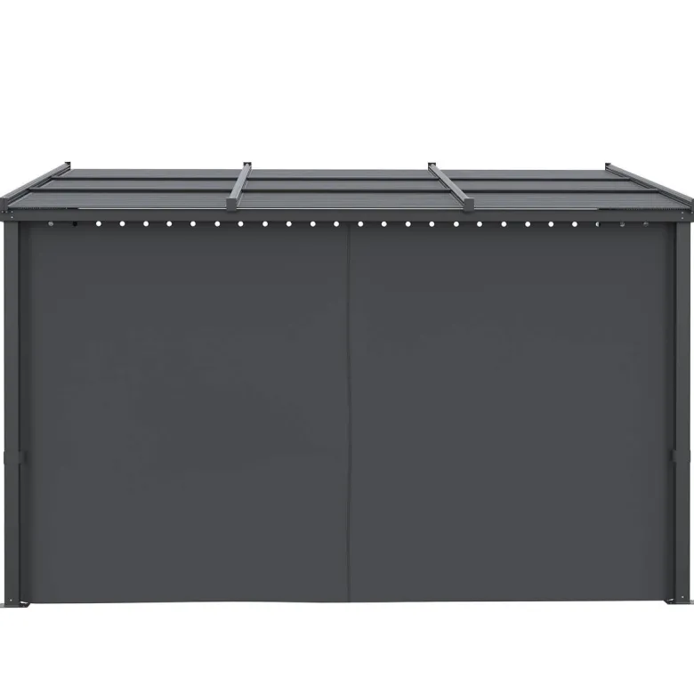 Outsunny Pergola mit Schiebeelementen grau Polyester B/H/L: ca. 255x242x365 cm