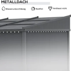 Outsunny Pergola mit Schiebeelementen grau Polyester B/H/L: ca. 255x242x365 cm