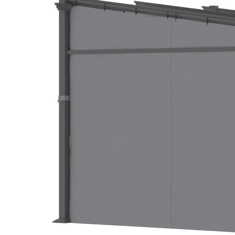 Outsunny Pergola mit Sonnendach grau Polyester B/H/L: ca. 295x230x297 cm