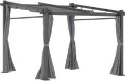 Outsunny Pergola mit Sonnendach grau Polyester B/H/L: ca. 295x230x297 cm