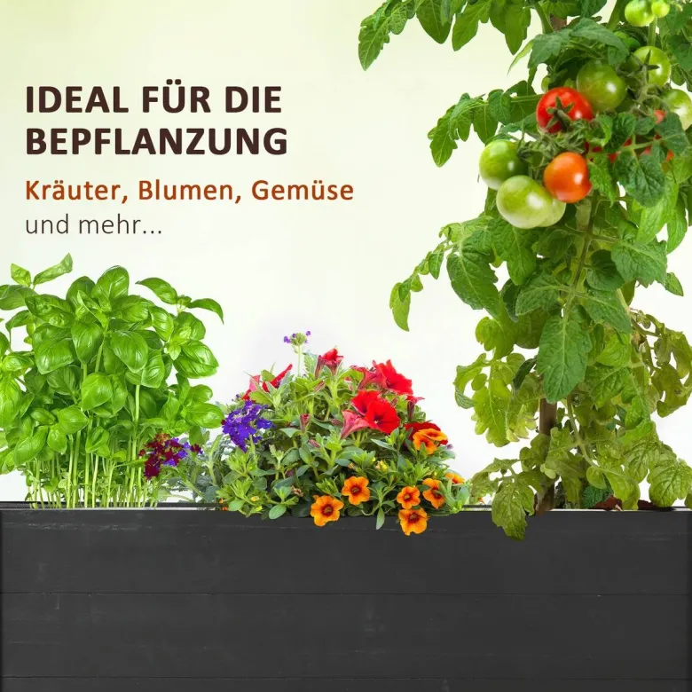 Outsunny Pflanzenbeet schwarz B/H/L: ca. 48x47x89 cm