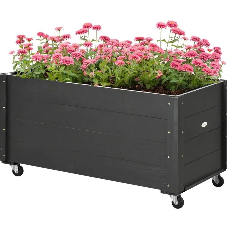 Outsunny Pflanzenbeet schwarz B/H/L: ca. 48x47x89 cm