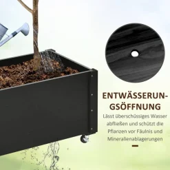 Outsunny Pflanzenbeet schwarz B/H/L: ca. 48x47x89 cm